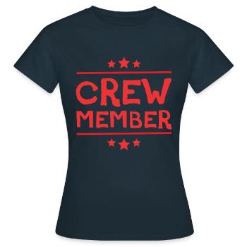 Crew Mitglied - Frauen T-Shirt - Navy - Vorne - AI Model Female 172 dark (172cm)