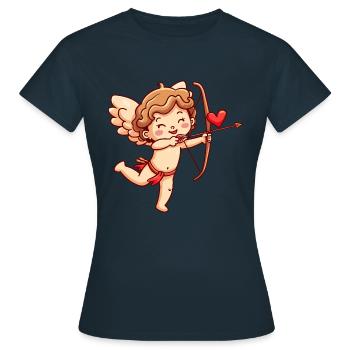 Engel Valentinstag Verliebt Cupid - Frauen T-Shirt - Navy - Vorne - AI Model Female 172 dark (172cm)