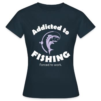 Dependent on fishing, forced to work - Women's T-Shirt - navy - Front - AI Model Female 172 dark (172cm)