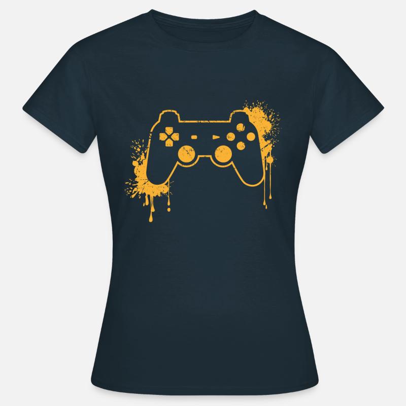CONTROLLER RETRO in yellow - Women's T-Shirt - navy