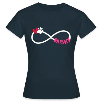 Husky Unendlich Symbol - Frauen T-Shirt - Navy - Vorne - AI Model Female 172 dark (172cm)
