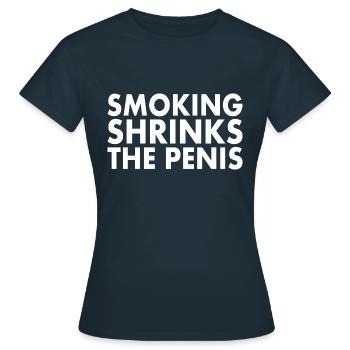 Smoking shrinks the penis - Women's T-Shirt - navy - Front - AI Model Female 172 dark (172cm)