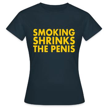 Smoking shrinks the penis - Women's T-Shirt - navy - Front - AI Model Female 172 dark (172cm)