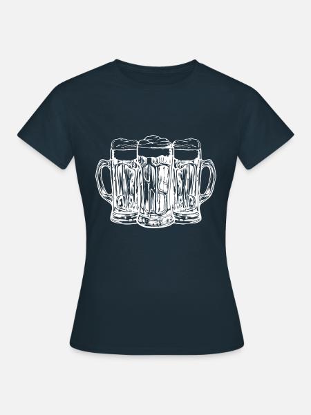 Bier Anstoßen - Frauen T-Shirt - Navy