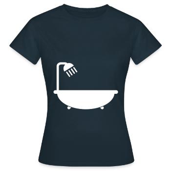 Baignoire avec pommeau de douche - T-shirt Femme - marine - Devant - AI Model Female 172 dark (172cm)