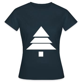 Tannenbaum - Frauen T-Shirt - Navy - Vorne - AI Model Female 172 dark (172cm)