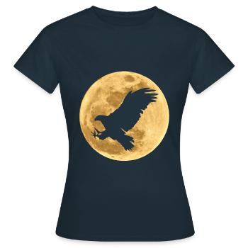 L’aigle dans la lune pleine lune - T-shirt Femme - marine - Devant - AI Model Female 172 dark (172cm)