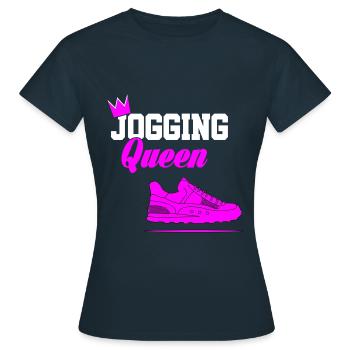 Jogging Laufen Läufer Lustige Sprüche Geschenk 7 - Frauen T-Shirt - Navy - Vorne - AI Model Female 172 dark (172cm)