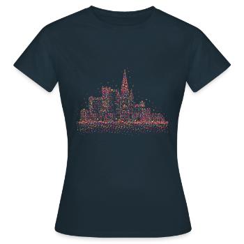 Carnaval de Bonn Chameaux Confettis Bonn Confettis - T-shirt Femme - marine - Devant - AI Model Female 172 dark (172cm)