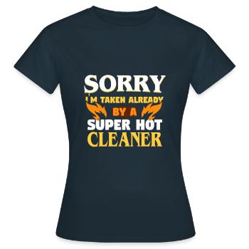Bereits vergeben an einen Reiniger - Frauen T-Shirt - Navy - Vorne - AI Model Female 172 dark (172cm)