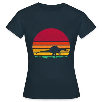 Spinosaurus Style rétro - T-shirt Femme - marine - Devant - AI Model Female 172 dark (172cm)
