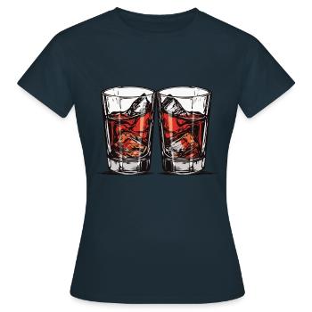 Tequila Glas - Frauen T-Shirt - Navy - Vorne - AI Model Female 172 dark (172cm)
