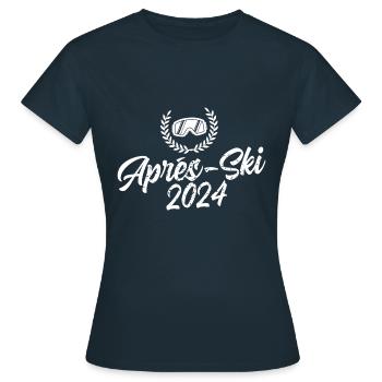 Après Ski 2024 Saying Ski Goggles - Women's T-Shirt - navy - Front - AI Model Female 172 dark (172cm)