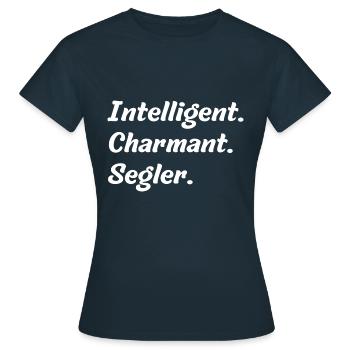 Intelligent. Charmant. Segler - Frauen T-Shirt - Navy - Vorne - AI Model Female 172 dark (172cm)