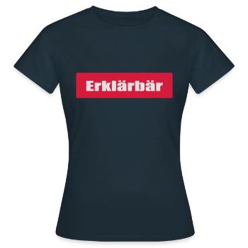 Erklaerbaer - Frauen T-Shirt - Navy - Vorne - AI Model Female 172 dark (172cm)