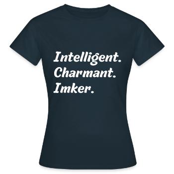 Intelligent. Charmant. Imker - Frauen T-Shirt - Navy - Vorne - AI Model Female 172 dark (172cm)