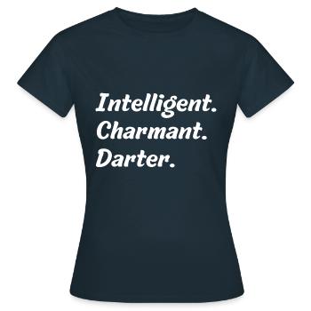 Intelligent. Charmant. Darter - Frauen T-Shirt - Navy - Vorne - AI Model Female 172 dark (172cm)