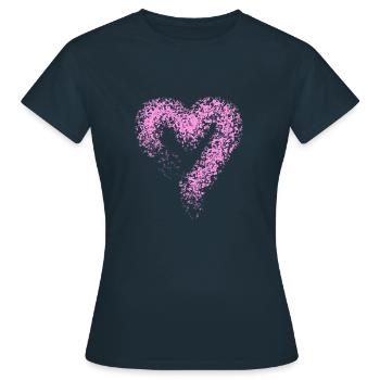 heart - Women's T-Shirt - navy - Front - AI Model Female 172 dark (172cm)