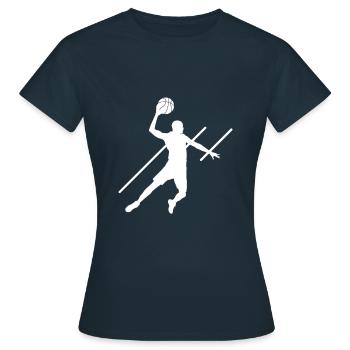 basketball - Women's T-Shirt - navy - Front - AI Model Female 172 dark (172cm)
