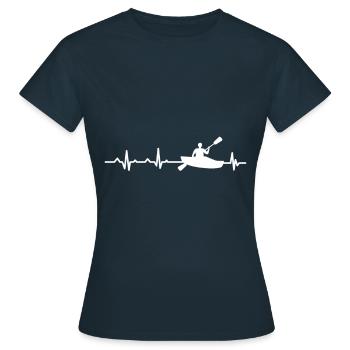 Rythme cardiaque - rythme cardiaque / canoë - aviron - T-shirt Femme - marine - Devant - AI Model Female 172 dark (172cm)