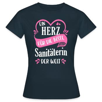 Sanitäter Rettungssanitäterin Sanitäterin Spruch - Frauen T-Shirt - Navy - Vorne - AI Model Female 172 dark (172cm)