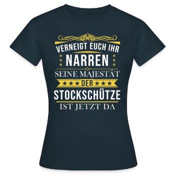 Stockschießen Eisstockschießen Eisstock Spruch - Frauen T-Shirt - Navy - Vorne - AI Model Female 172 dark (172cm)