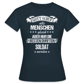 Soldat Militär Armee Soldaten Offizier Spruch - Frauen T-Shirt - Navy - Vorne - AI Model Female 172 dark (172cm)