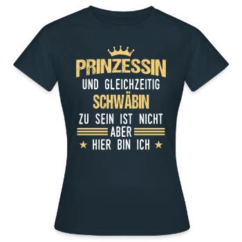 Schwaben Schwabe Schwaben Oberschwaben - Frauen T-Shirt - Navy - Vorne - AI Model Female 172 dark (172cm)