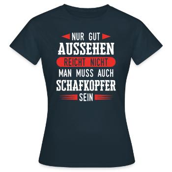 Schafkopfen Schafkopf Kartenspiel Spruch - Frauen T-Shirt - Navy - Vorne - AI Model Female 172 dark (172cm)