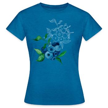 Blaubeere - Frauen T-Shirt - Antikblaues Saphir meliert - Vorne - AI Model Female 172 dark (172cm)