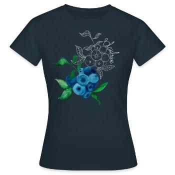 Blaubeere - Frauen T-Shirt - Navy - Vorne - AI Model Female 172 dark (172cm)