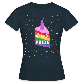 Happy Pride - L’amour est l’amour - T-shirt Femme - marine - Devant - AI Model Female 172 dark (172cm)