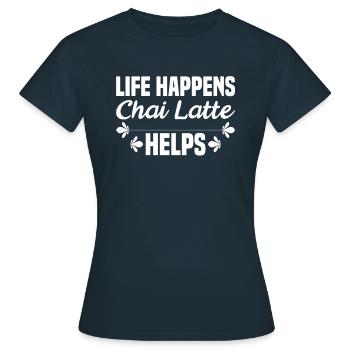 Chai-tee-latte - T-shirt Femme - marine - Devant - AI Model Female 172 dark (172cm)