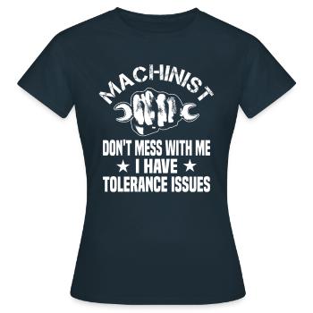 Cnc Mechanic Cutter Cuttering - T-shirt Femme - marine - Devant - AI Model Female 172 dark (172cm)