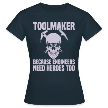 Mécanicien de découpe de fraiseuse CNC - T-shirt Femme - marine - Devant - AI Model Female 172 dark (172cm)