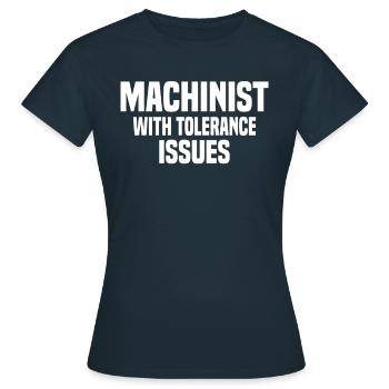 Problèmes de tolérance des mécaniciens du CNC - T-shirt Femme - marine - Devant - AI Model Female 172 dark (172cm)