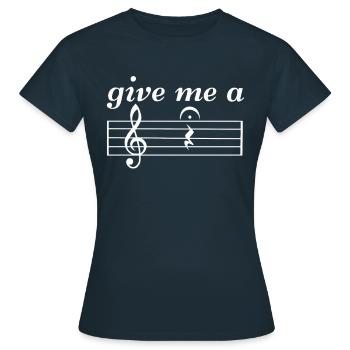 Notes de musique drôles - T-shirt Femme - marine - Devant - AI Model Female 172 dark (172cm)