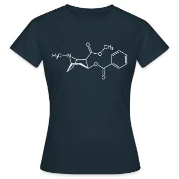 Cocaine structural formula molecule C17H21NO4 - Women's T-Shirt - navy - Front - AI Model Female 172 dark (172cm)