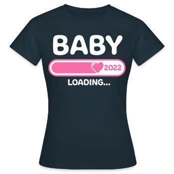 Bébé 2022 Fille Grossesse Félicitations - T-shirt Femme - marine - Devant - AI Model Female 172 dark (172cm)
