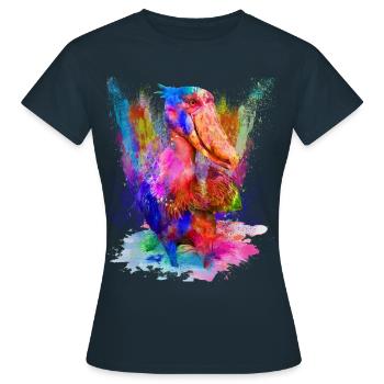 Shoebill oiseau aquarelle cadeau aquarelle - T-shirt Femme - marine - Devant - AI Model Female 172 dark (172cm)