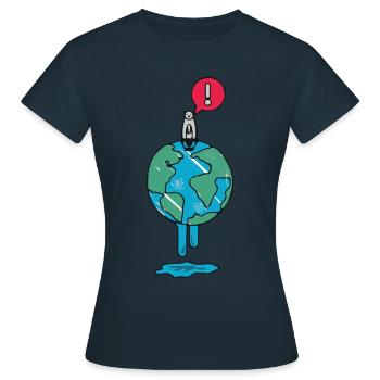 Réchauffement de la planète cadeau de l'environnement de la terre de l'ours polaire - T-shirt Femme - marine - Devant - AI Model Female 172 dark (172cm)