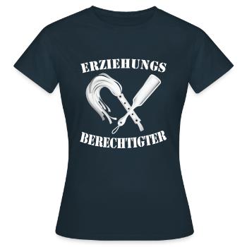 Erziehungsberechtigter BDSM Bondage SM Lustig - Frauen T-Shirt - Navy - Vorne - AI Model Female 172 dark (172cm)
