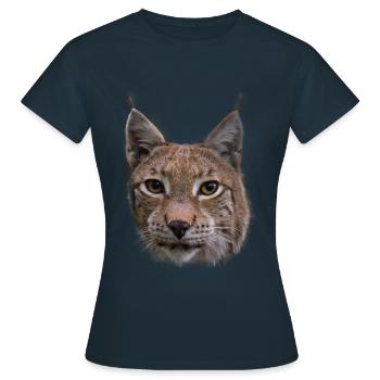 Luchs Design Luchse Wildkatzen Geschenk - Frauen T-Shirt - Navy - Vorne - AI Model Female 172 dark (172cm)