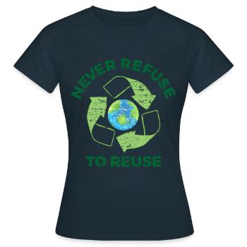 Recyclage Environnement Protection de la nature Terre - T-shirt Femme - marine - Devant - AI Model Female 172 dark (172cm)