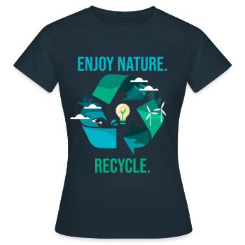 Recyclage Environnement Protection de la nature - T-shirt Femme - marine - Devant - AI Model Female 172 dark (172cm)