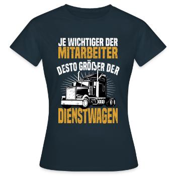 LKW Fernfahrer Fahrer Trucker Spedition Geschenk - Frauen T-Shirt - Navy - Vorne - AI Model Female 172 dark (172cm)
