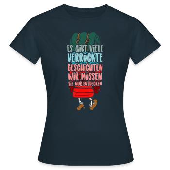 Weltreise T-Shirt Überraschung Männer Frauen Kids - Frauen T-Shirt - Navy - Vorne - AI Model Female 172 dark (172cm)