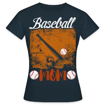 Baseball Mutter, Baseball ist meine Leidenschaft - Frauen T-Shirt - Navy - Vorne - AI Model Female 172 dark (172cm)