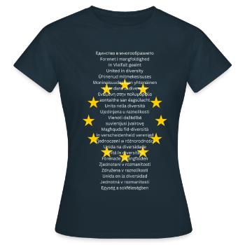 Texte de l’Union européenne - T-shirt Femme - marine - Devant - AI Model Female 172 dark (172cm)