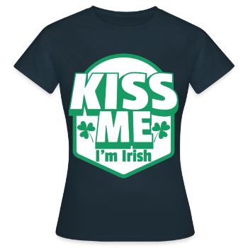 Beau motif avec un dessin de trèfle - T-shirt Femme - marine - Devant - AI Model Female 172 dark (172cm)